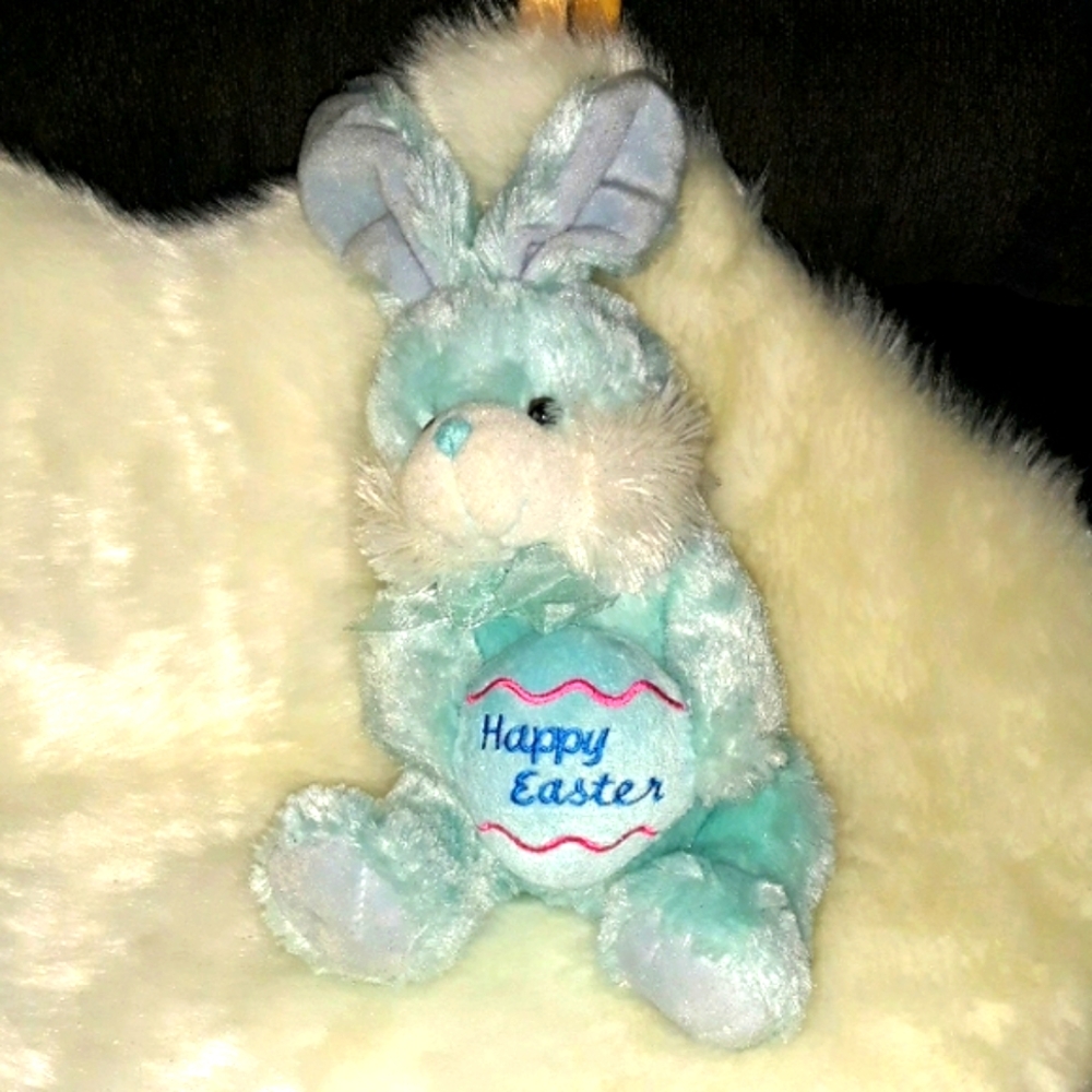 Light Blue Happy Easter Bunny